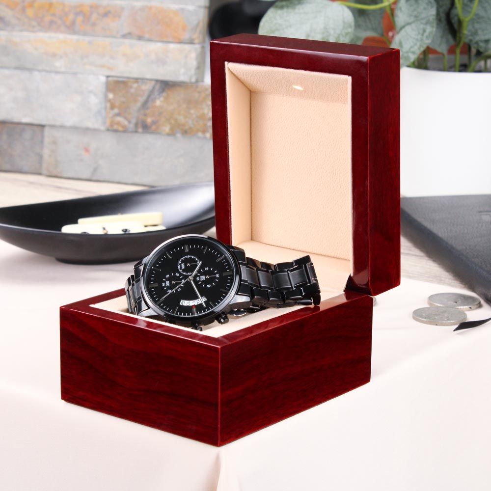 TO MY SON GOOD & BAD TIMES CHRONOGRAPH WATCH GIFT SET