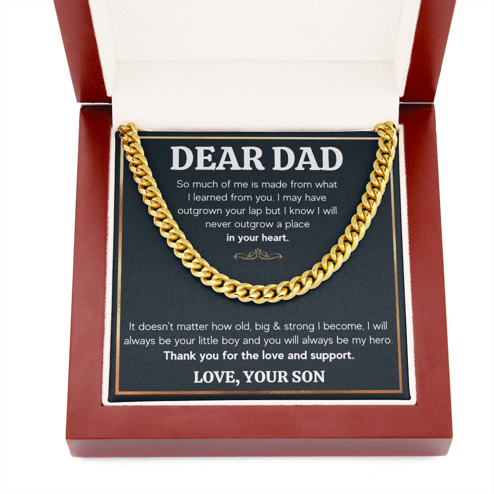 DEAR DAD OUTGROWN CUBAN LINK CHAIN NECKLACE GIFT SET