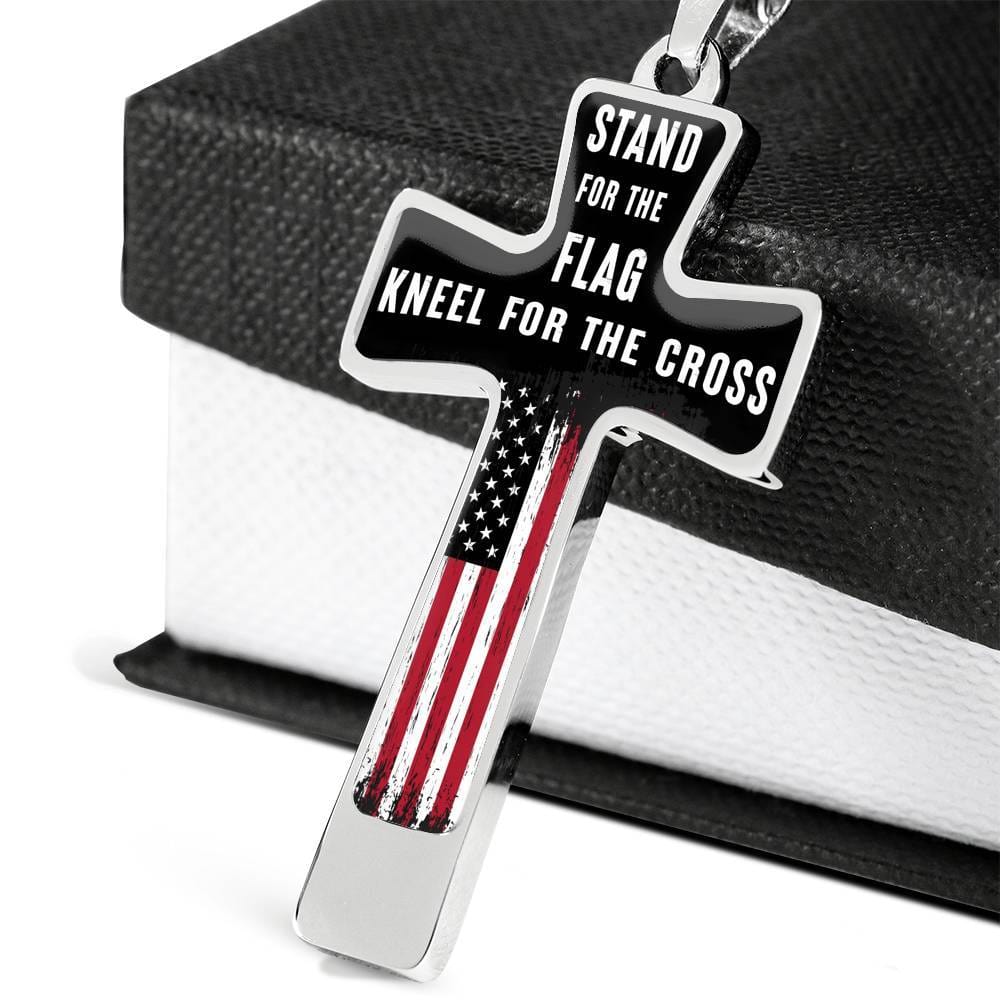 Stand For The Flag Kneel For The Cross, Necklace, Dark