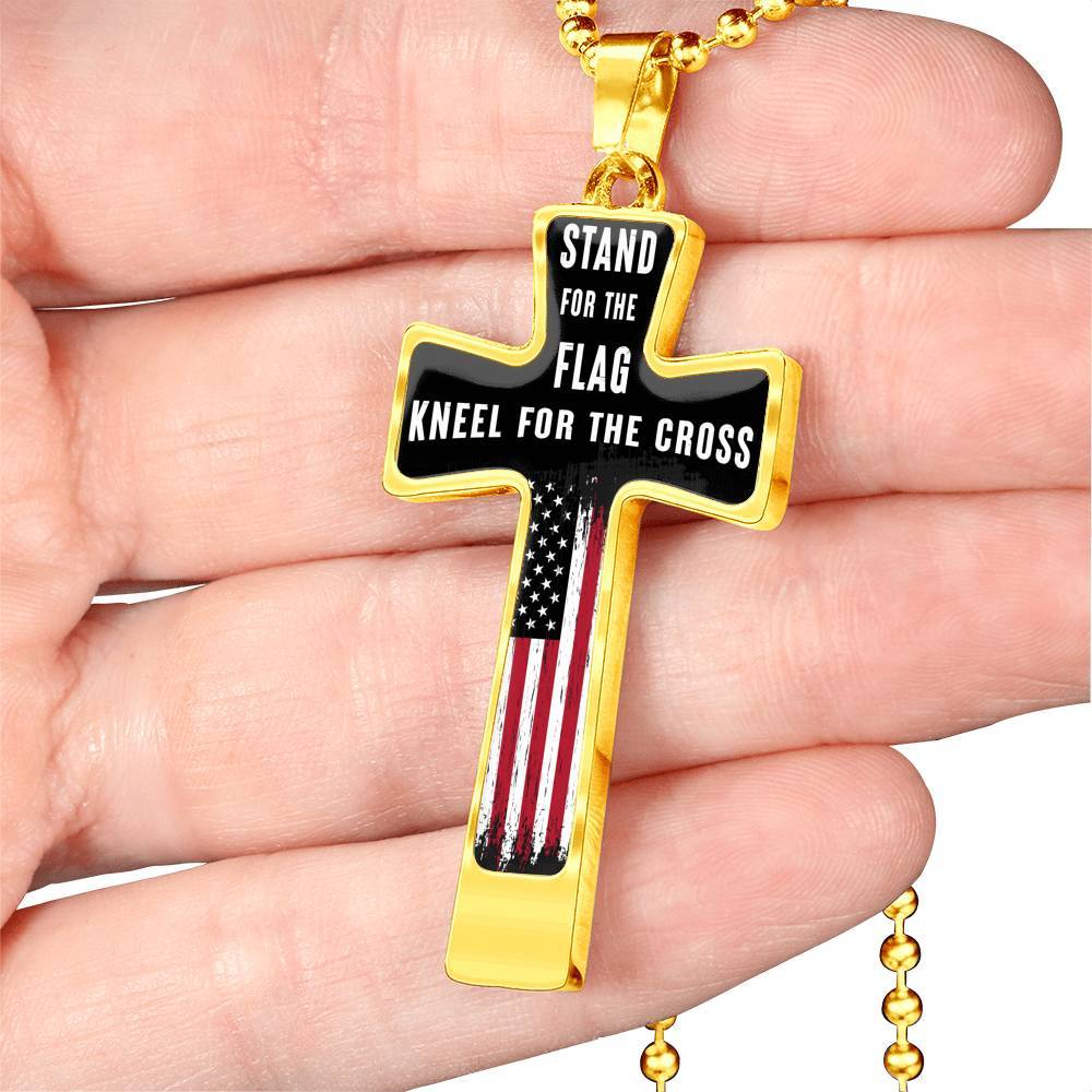 Stand For The Flag Kneel For The Cross, Necklace, Dark