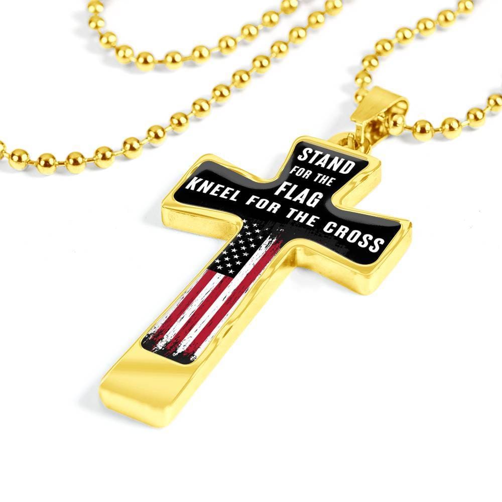 Stand For The Flag Kneel For The Cross, Necklace, Dark