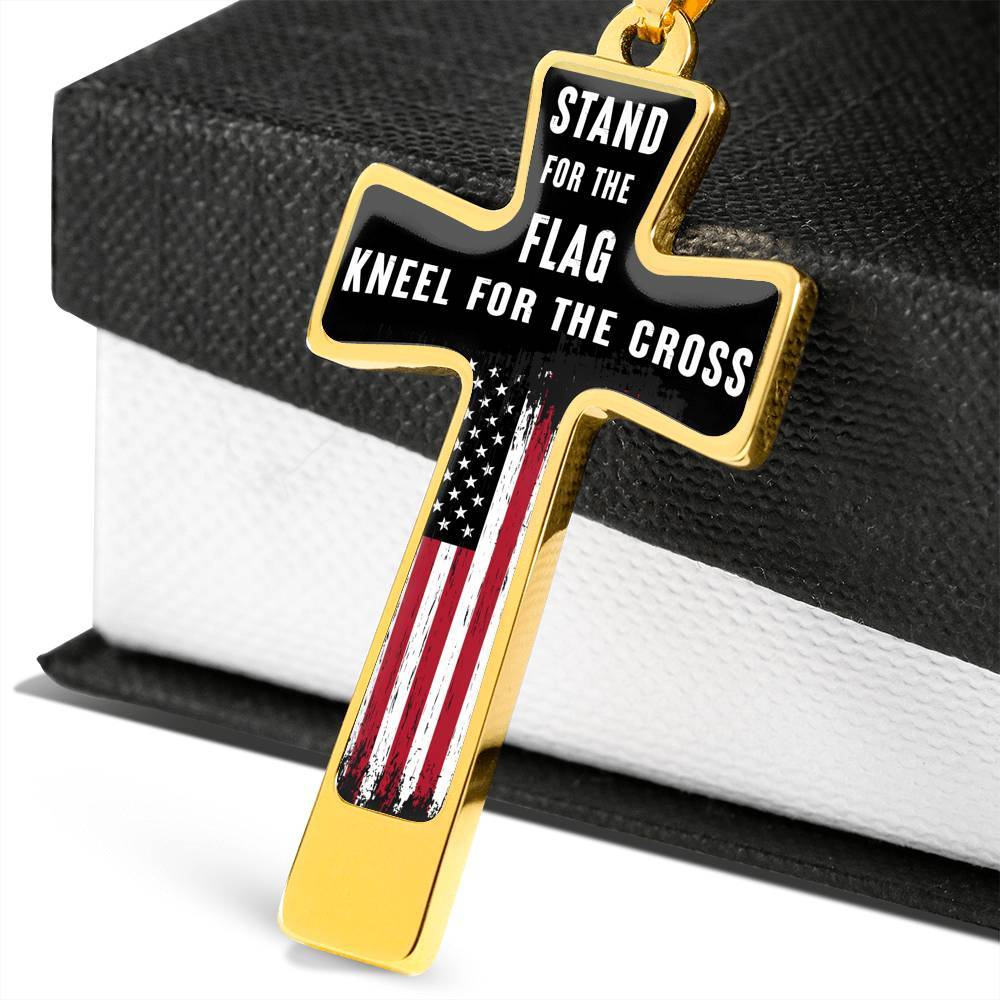 Stand For The Flag Kneel For The Cross, Necklace, Dark