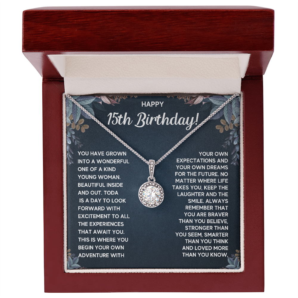HAPPY 15TH BIRTHDAY DREAMS ETERNAL HOPE NECKLACE GIFT SET