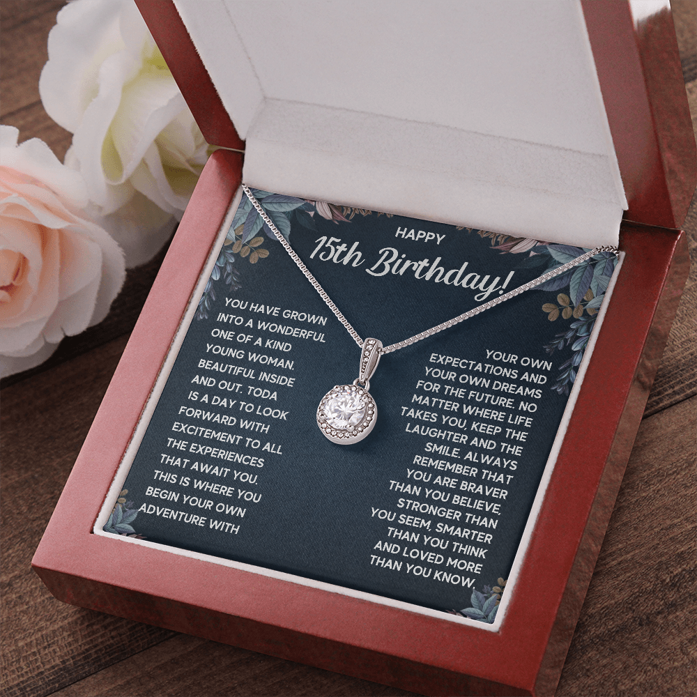 HAPPY 15TH BIRTHDAY DREAMS ETERNAL HOPE NECKLACE GIFT SET