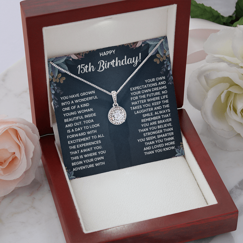 HAPPY 15TH BIRTHDAY DREAMS ETERNAL HOPE NECKLACE GIFT SET