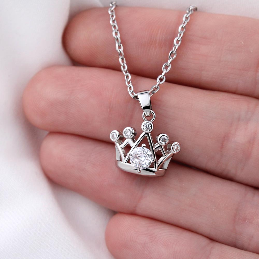 TO MY BADASS DAUGHTER CROWN NECKLACE GIFT SET