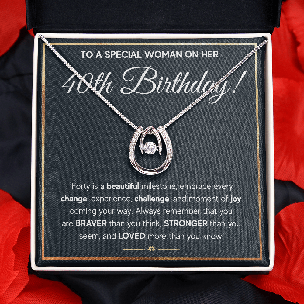 40TH BIRTHDAY MILESTONE LUCKY IN LOVE NECKLACE GIFT SET
