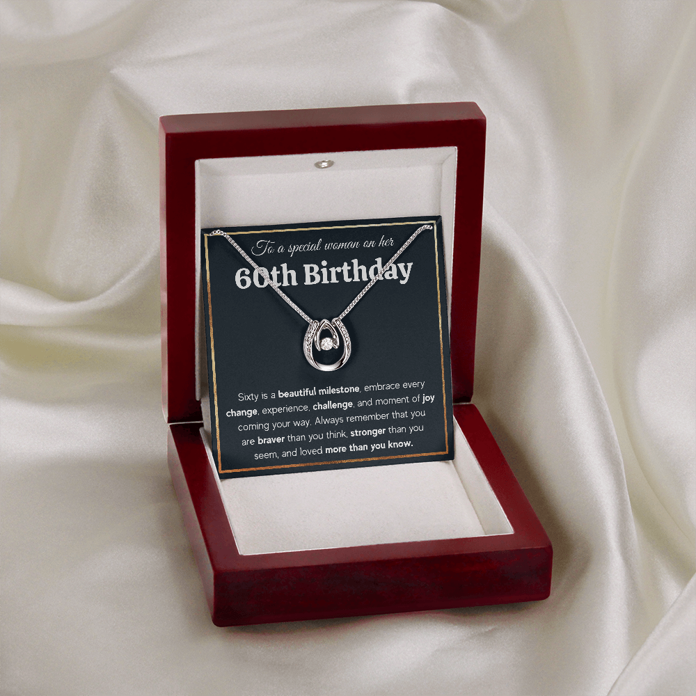 60TH BIRTHDAY MILESTONE LUCKY IN LOVE NECKLACE GIFT SET