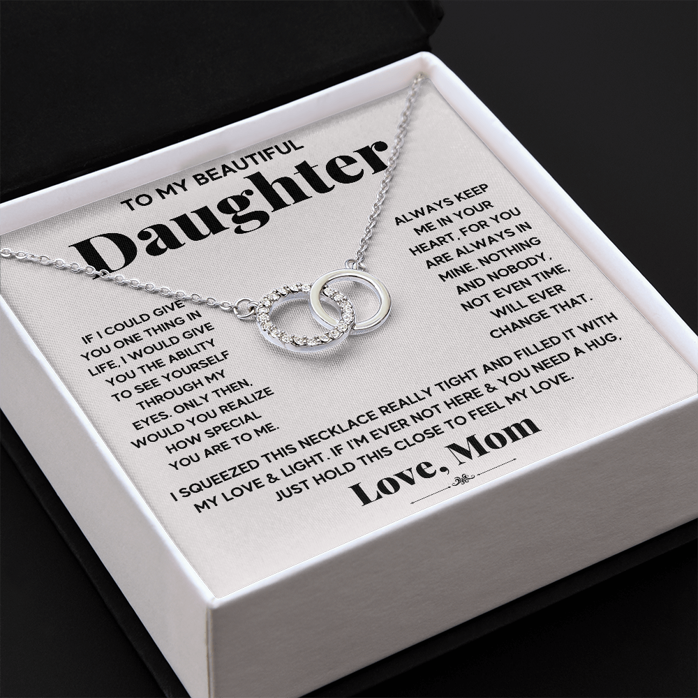 TO MY BEAUTIFUL DAUGHTER SQUEEZED PERFECT PAIR NECKLACE GIFT SET