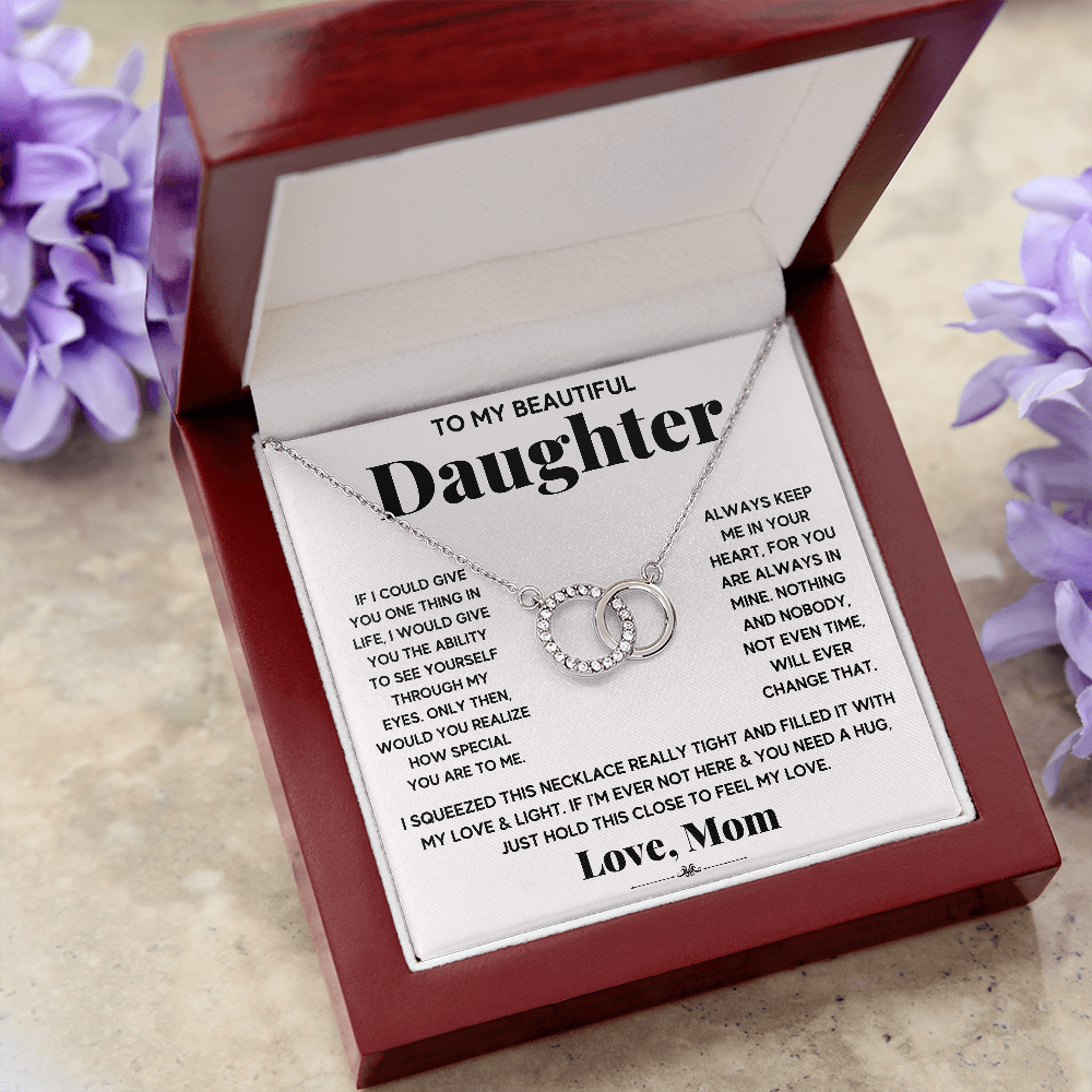 TO MY BEAUTIFUL DAUGHTER SQUEEZED PERFECT PAIR NECKLACE GIFT SET
