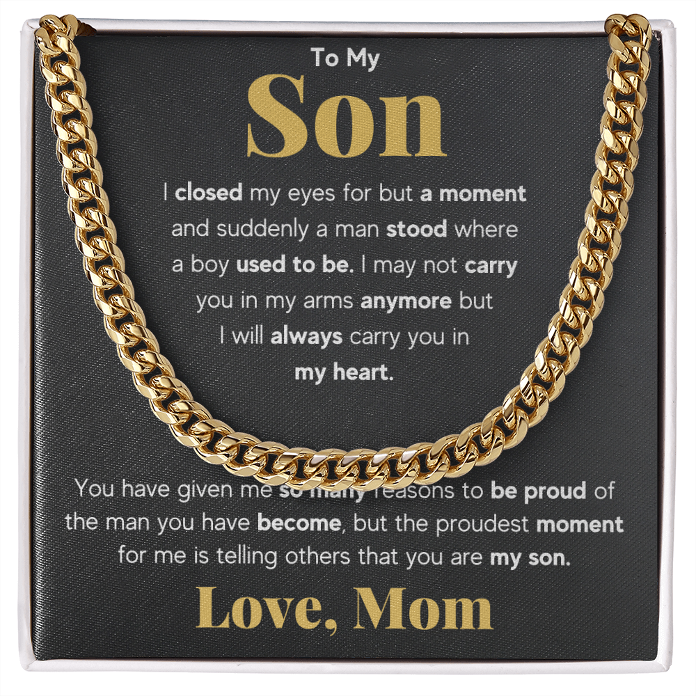 TO MY SON REASONS CUBAN LINK CHAIN