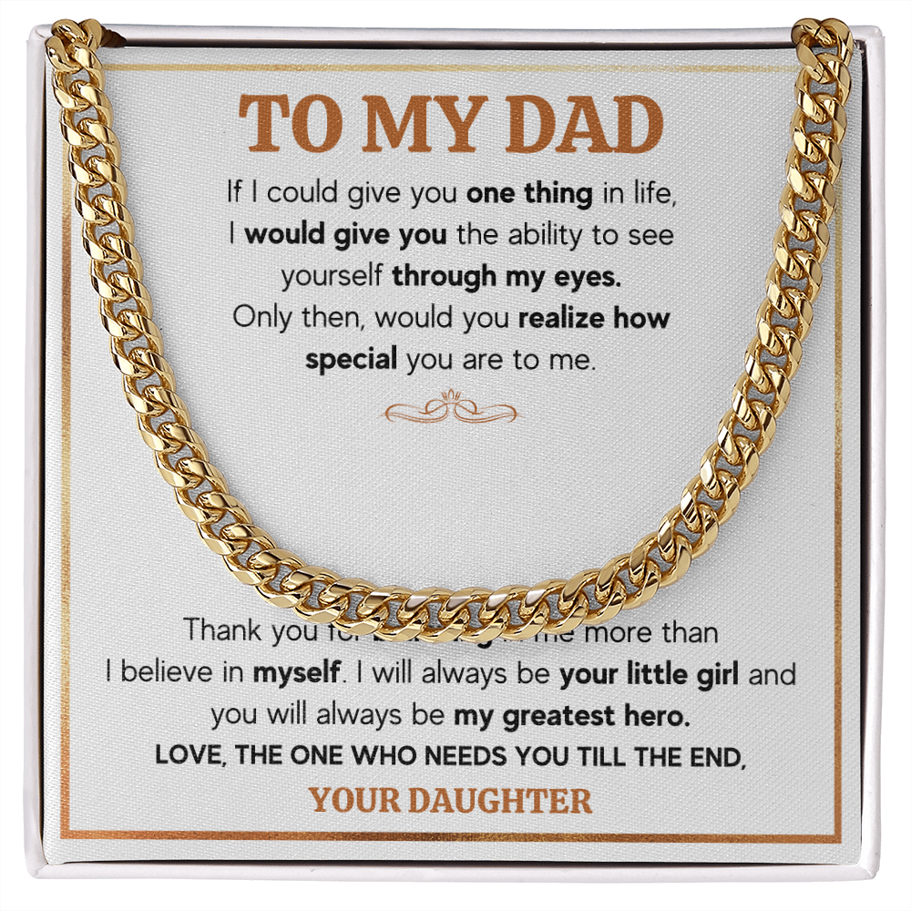 TO MY DAD TILL THE END CUBAN LINK CHAIN