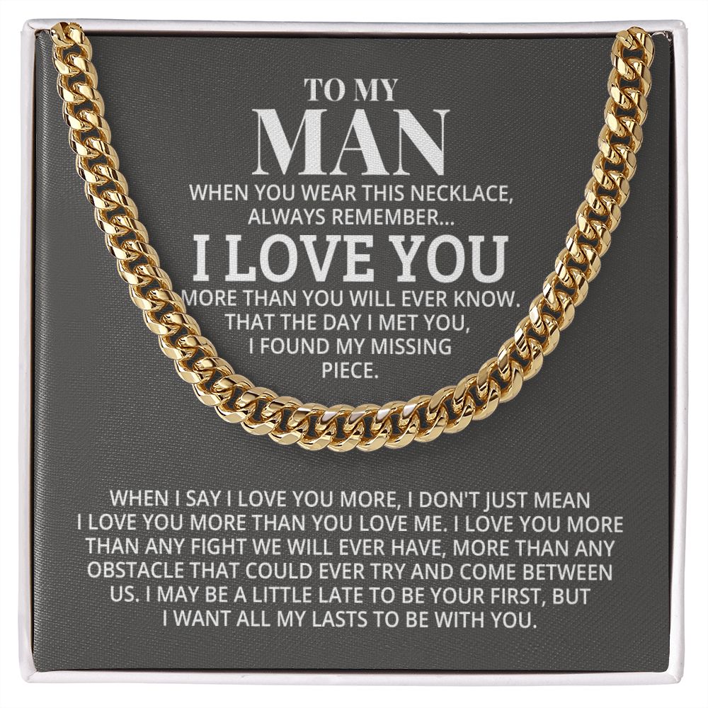 TO MY MAN ALL MY LASTS CUBAN LINK CHAIN