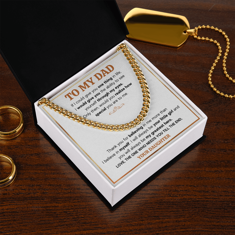 TO MY DAD TILL THE END CUBAN LINK CHAIN