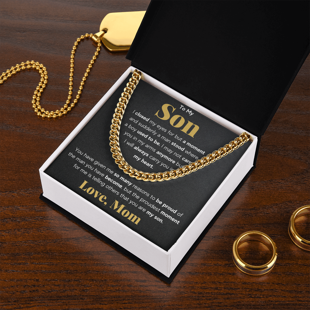 TO MY SON REASONS CUBAN LINK CHAIN