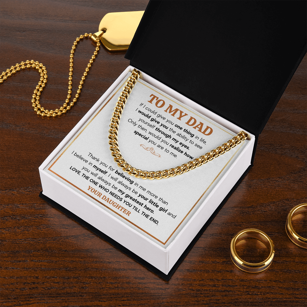 TO MY DAD TILL THE END CUBAN LINK CHAIN