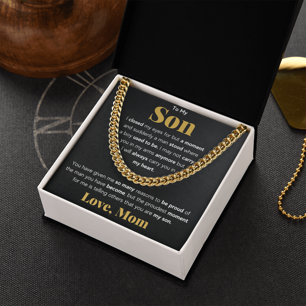 TO MY SON REASONS CUBAN LINK CHAIN