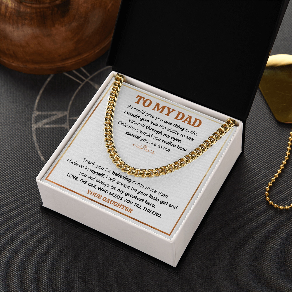 TO MY DAD TILL THE END CUBAN LINK CHAIN