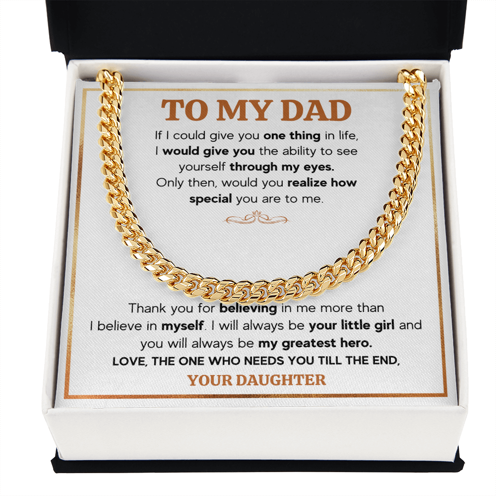 TO MY DAD TILL THE END CUBAN LINK CHAIN