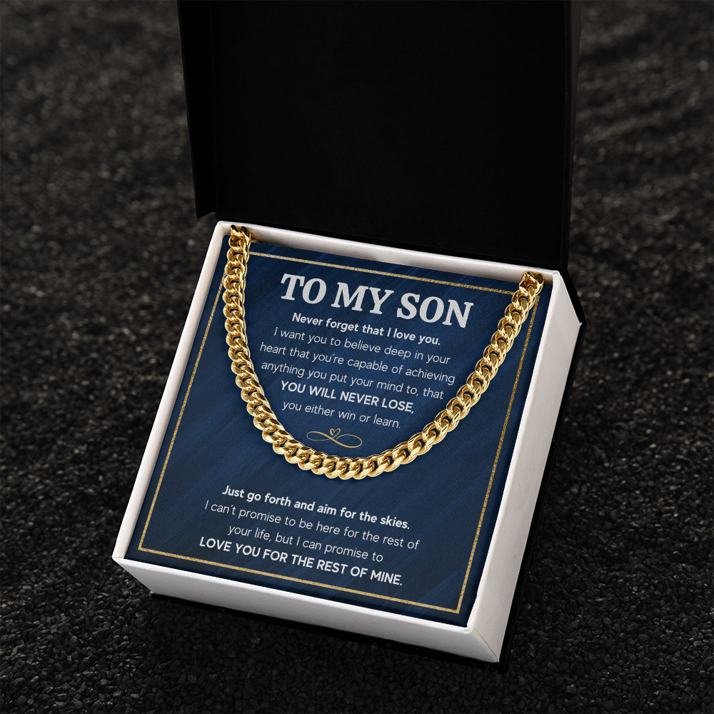 TO MY SON SKIES CUBAN LINK CHAIN GIFT SET