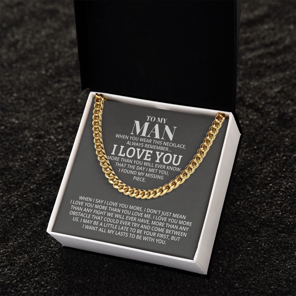 TO MY MAN ALL MY LASTS CUBAN LINK CHAIN