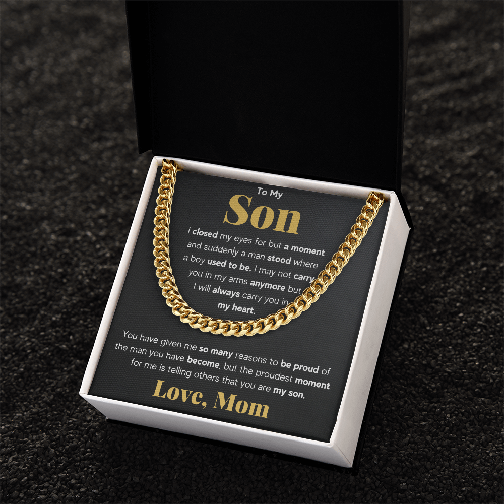 TO MY SON REASONS CUBAN LINK CHAIN