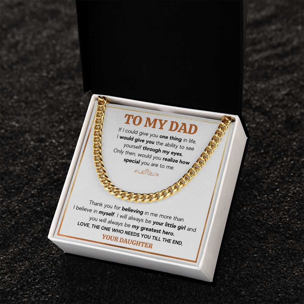 TO MY DAD TILL THE END CUBAN LINK CHAIN
