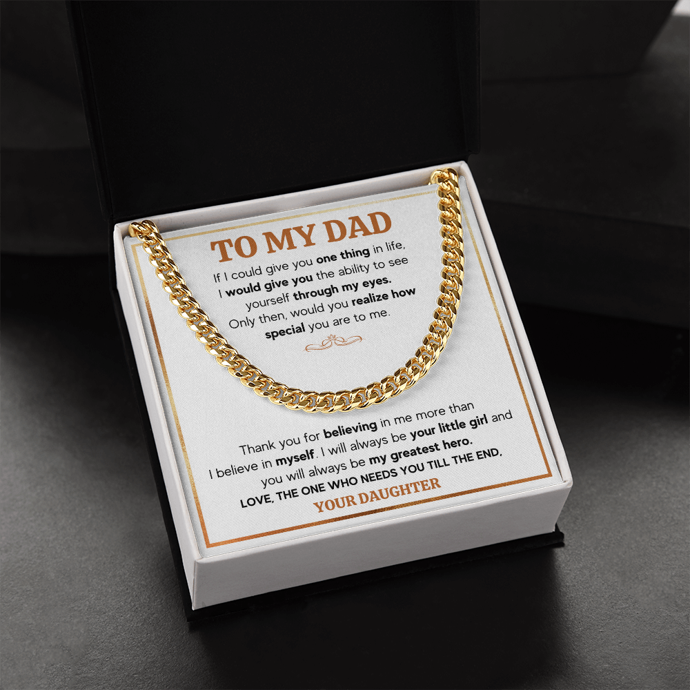 TO MY DAD TILL THE END CUBAN LINK CHAIN