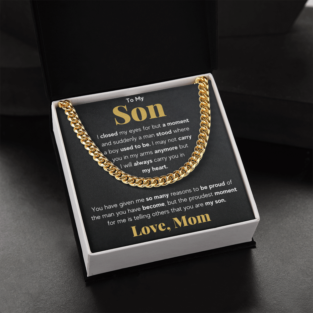 TO MY SON REASONS CUBAN LINK CHAIN