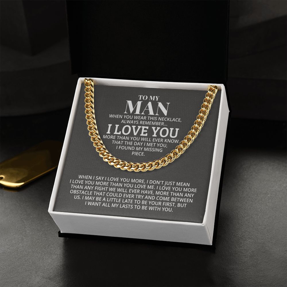 TO MY MAN ALL MY LASTS CUBAN LINK CHAIN