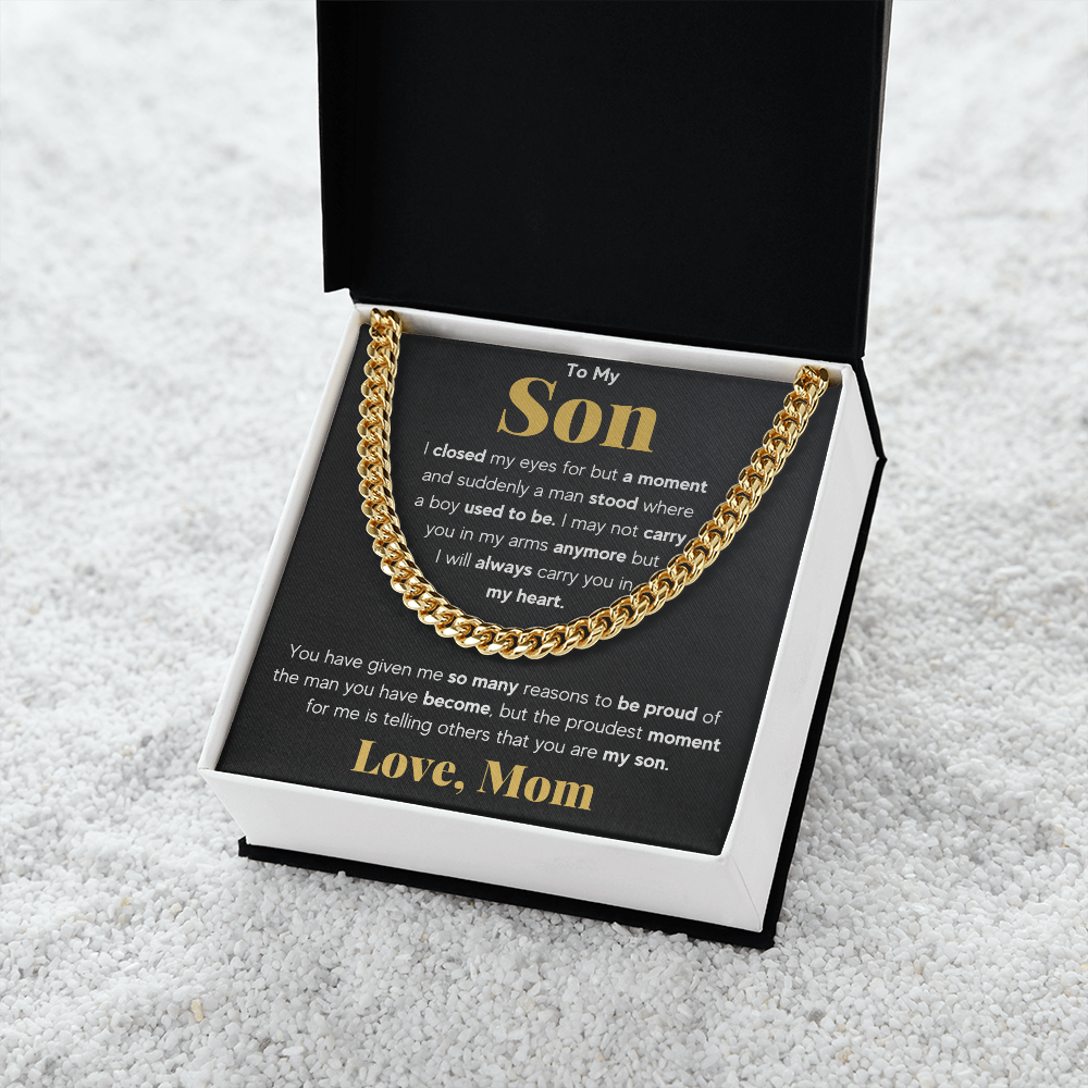 TO MY SON REASONS CUBAN LINK CHAIN