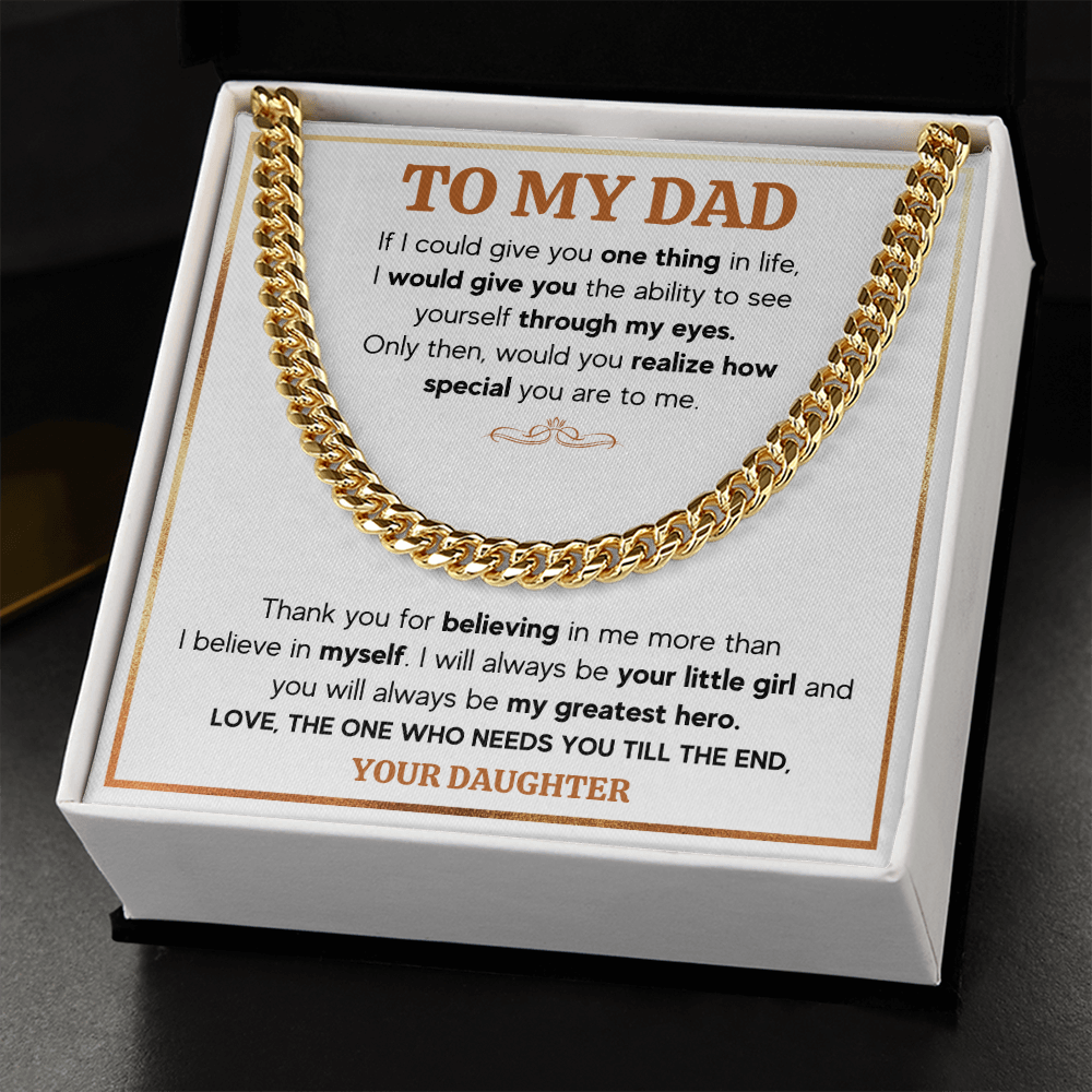 TO MY DAD TILL THE END CUBAN LINK CHAIN