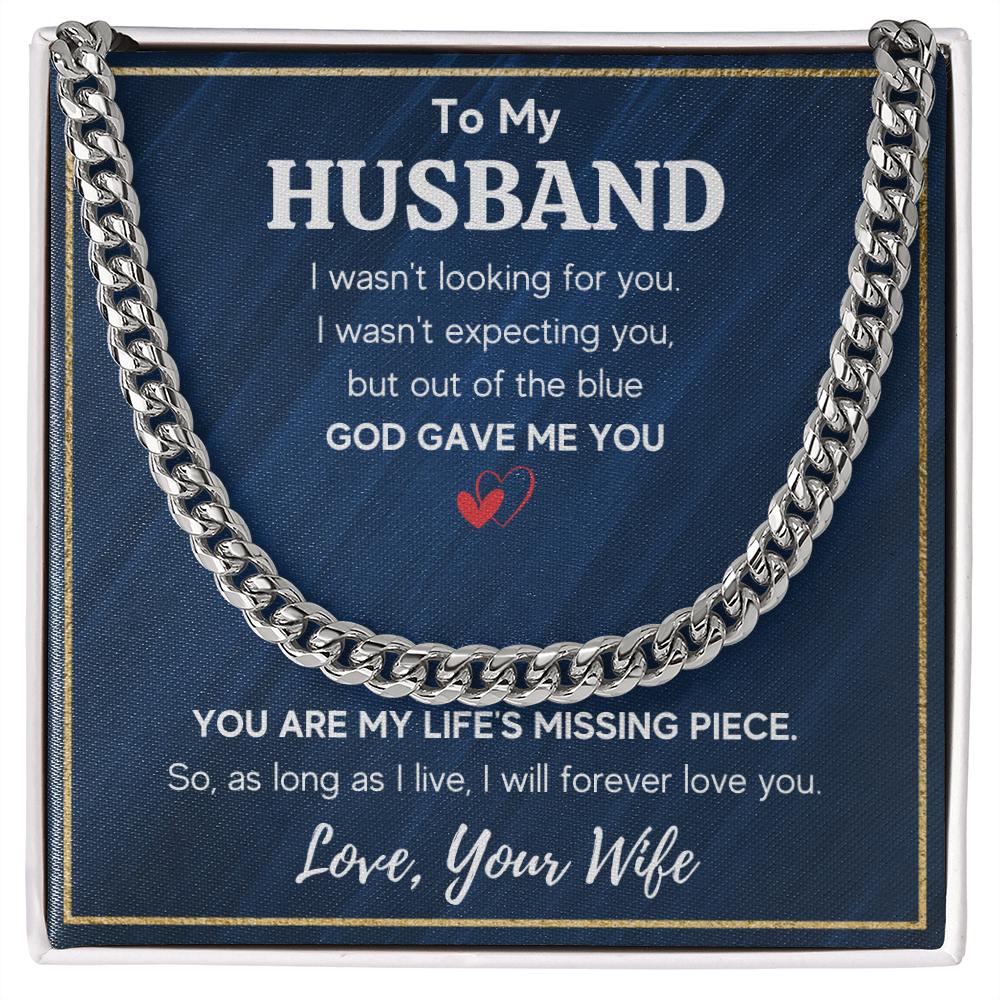 TO MY HUSBAND PIECE CUBAN LINK CHAIN WY