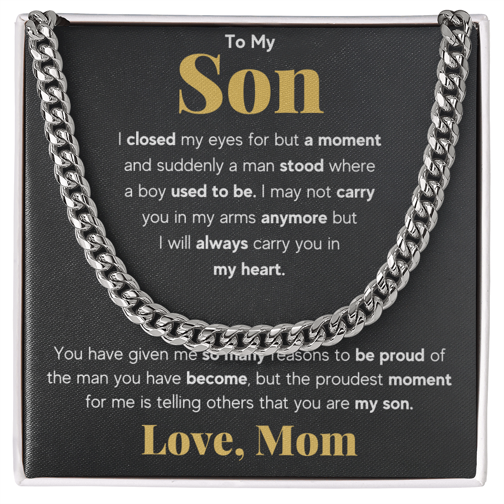 TO MY SON REASONS CUBAN LINK CHAIN