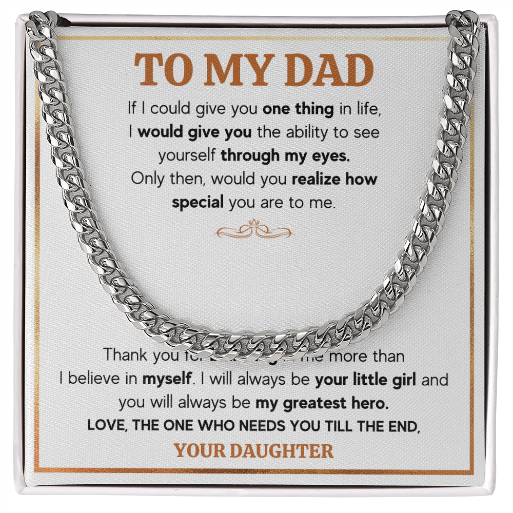 TO MY DAD TILL THE END CUBAN LINK CHAIN