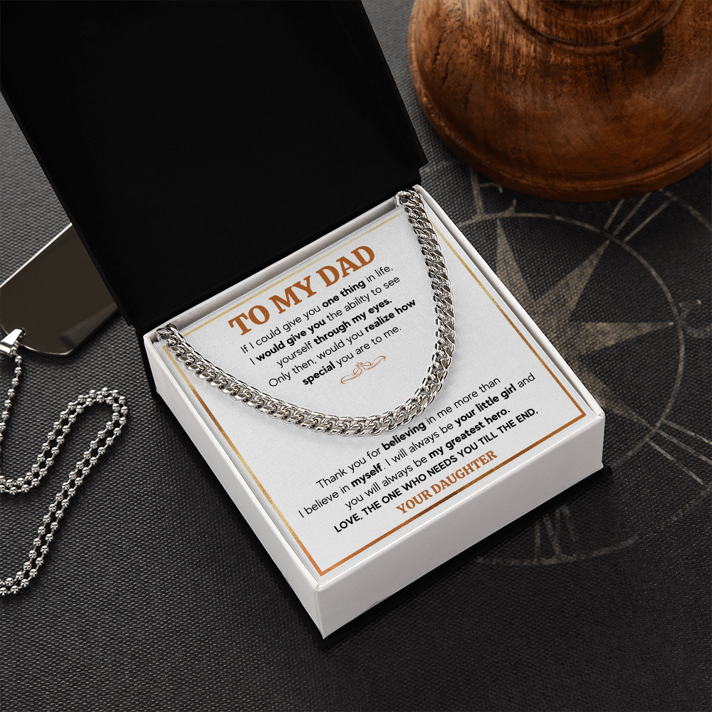TO MY DAD TILL THE END CUBAN LINK CHAIN