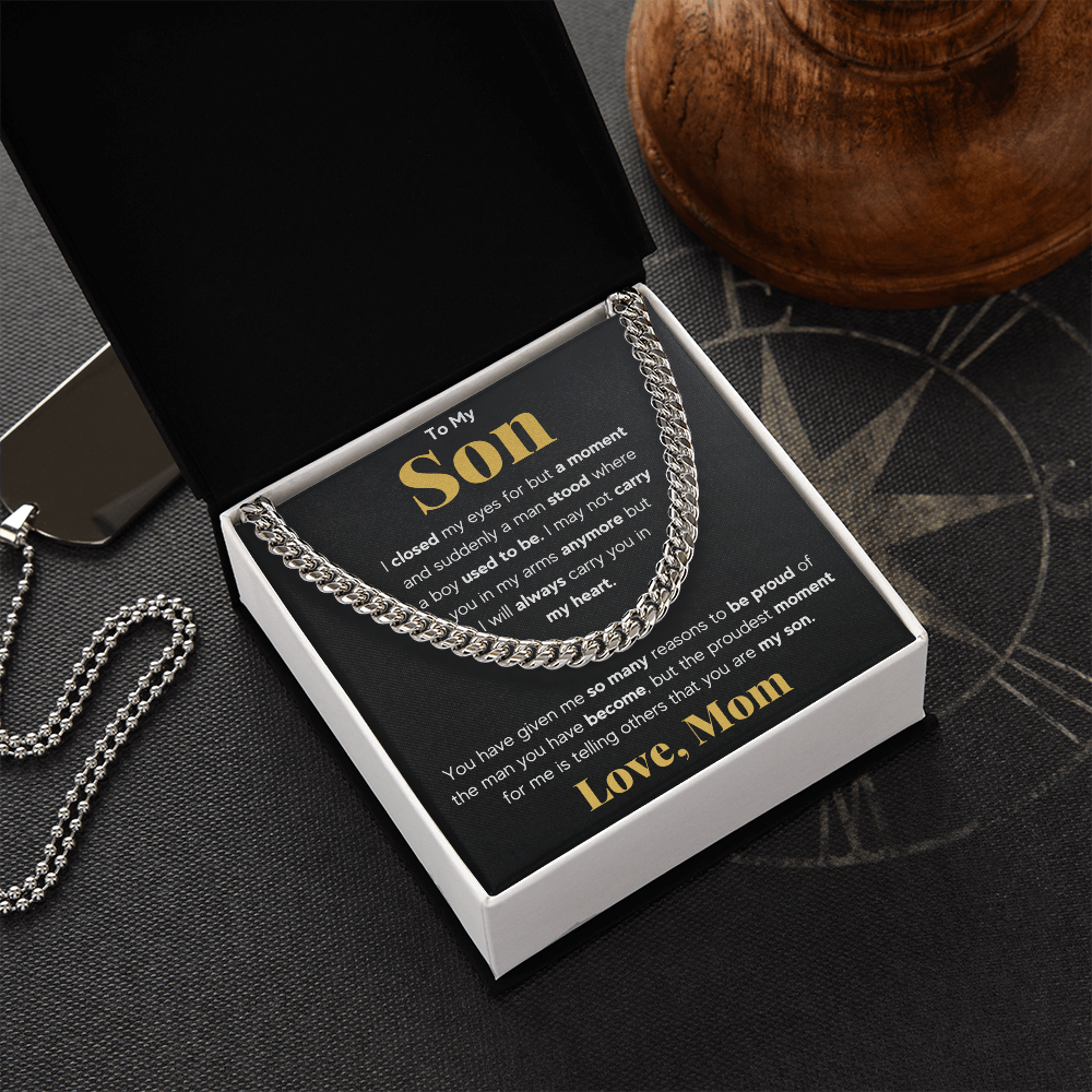 TO MY SON REASONS CUBAN LINK CHAIN