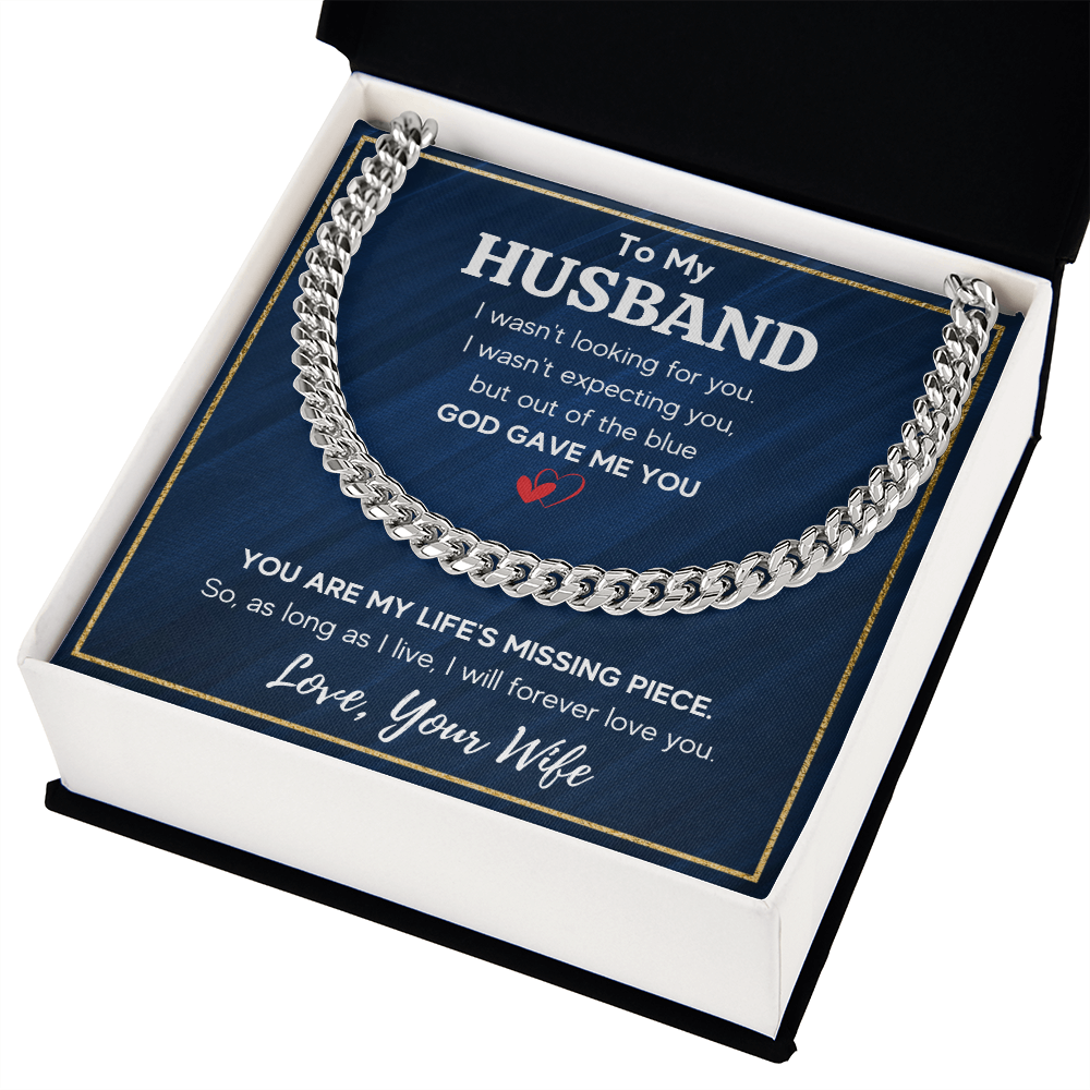TO MY HUSBAND PIECE CUBAN LINK CHAIN WY