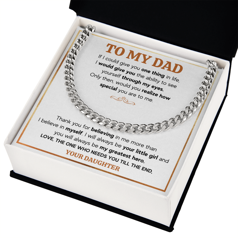 TO MY DAD TILL THE END CUBAN LINK CHAIN