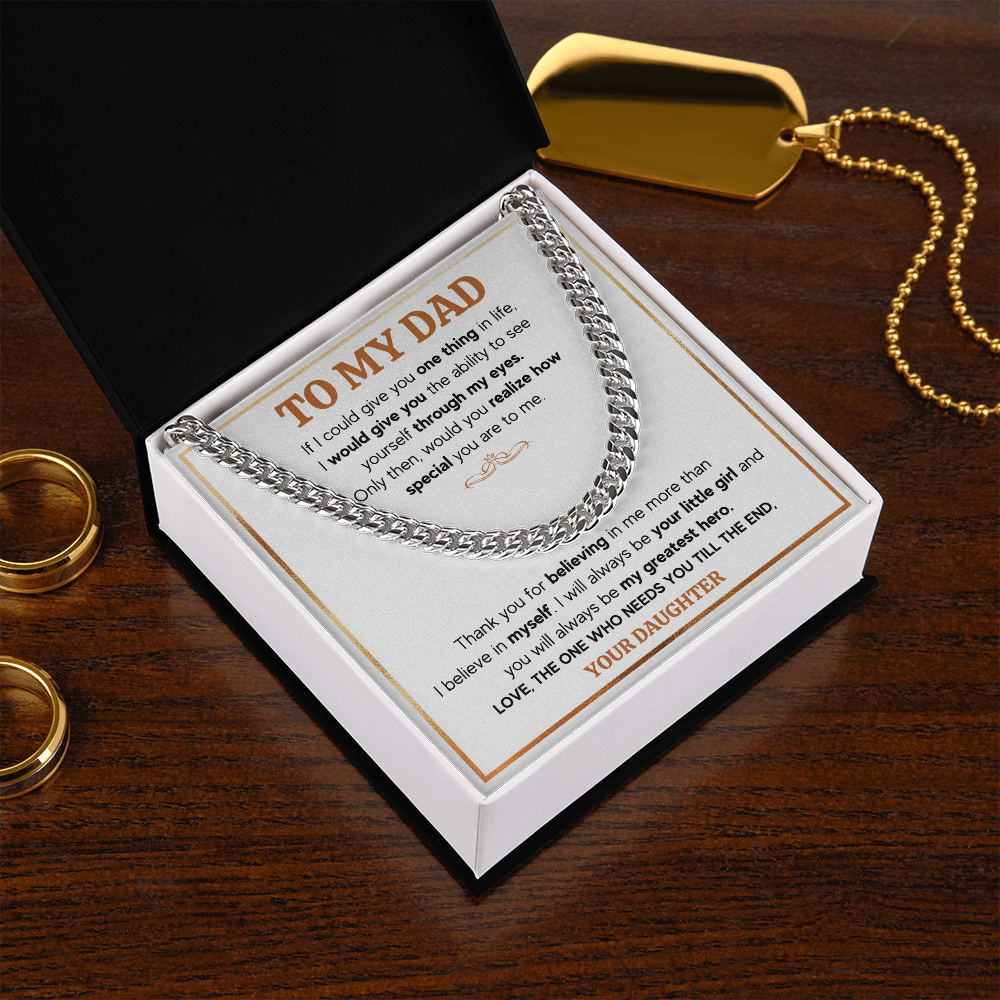 TO MY DAD TILL THE END CUBAN LINK CHAIN