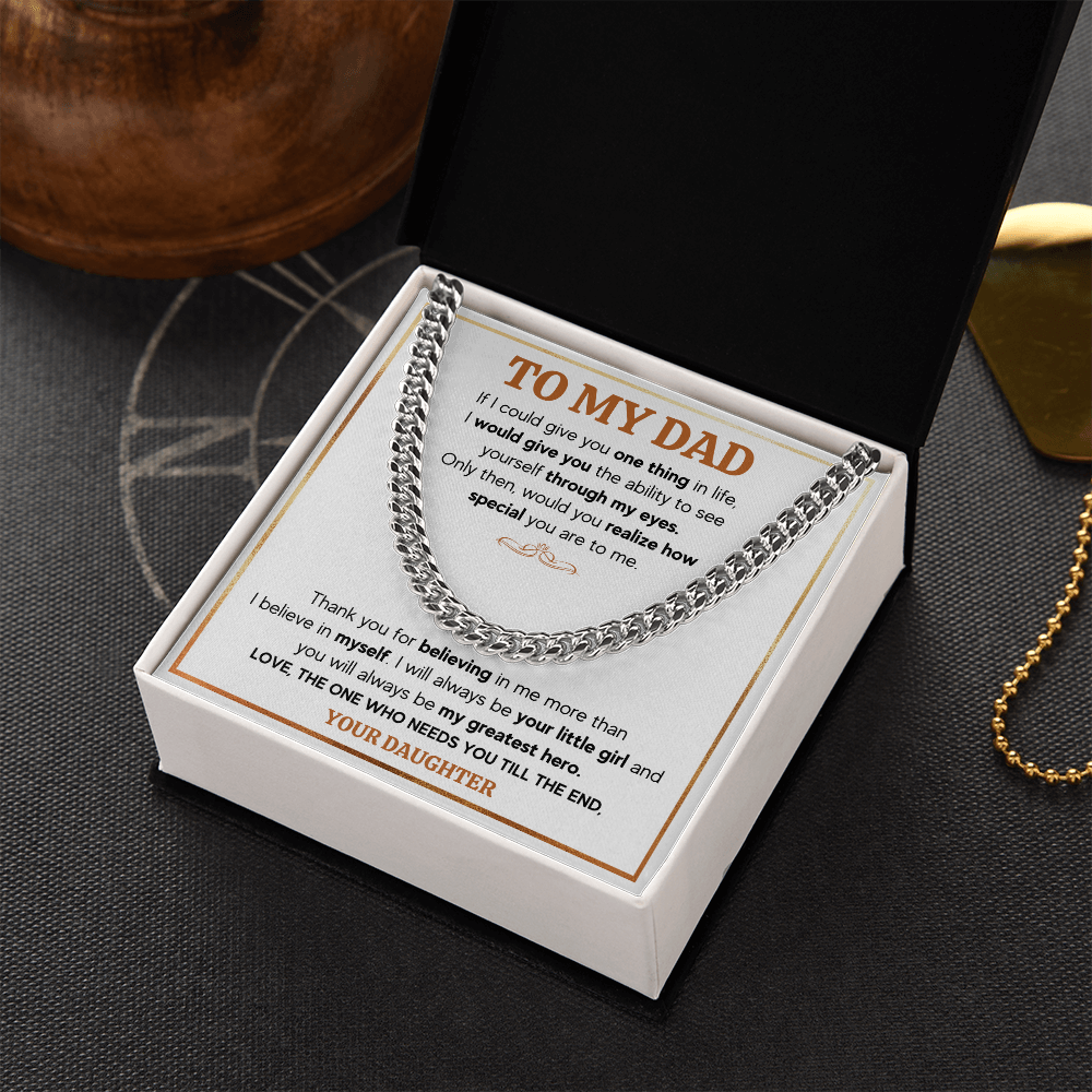 TO MY DAD TILL THE END CUBAN LINK CHAIN