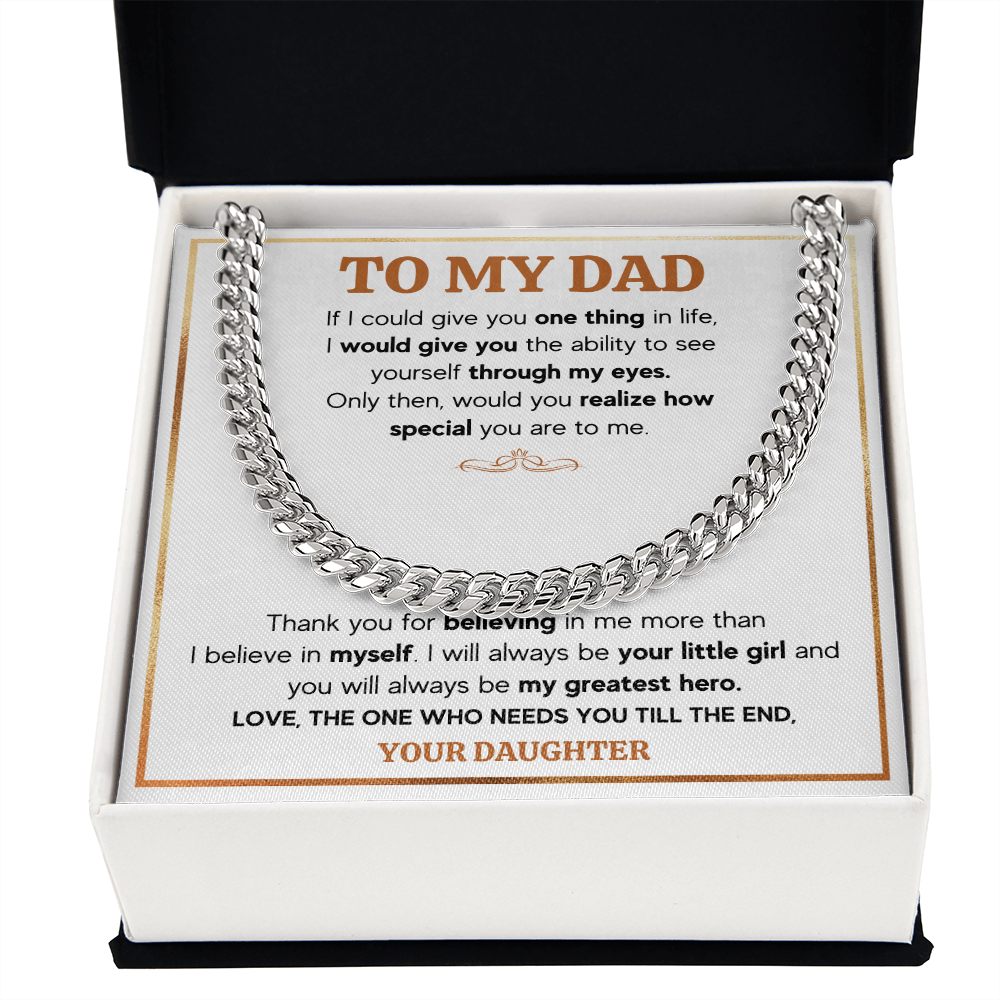 TO MY DAD TILL THE END CUBAN LINK CHAIN
