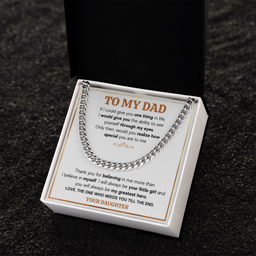 TO MY DAD TILL THE END CUBAN LINK CHAIN