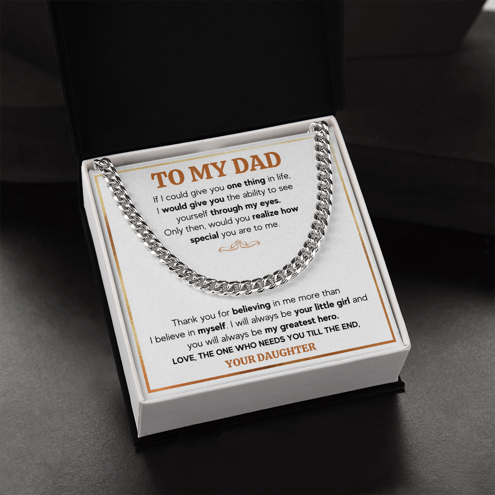 TO MY DAD TILL THE END CUBAN LINK CHAIN
