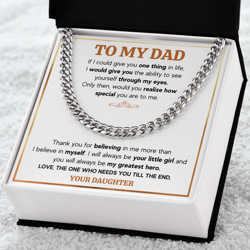 TO MY DAD TILL THE END CUBAN LINK CHAIN