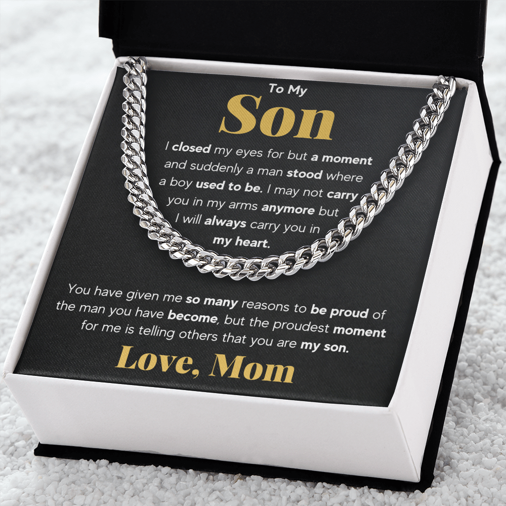TO MY SON REASONS CUBAN LINK CHAIN