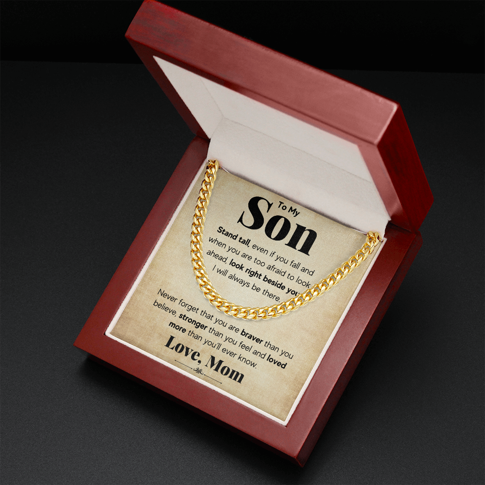 TO MY SON STAND TALL CUBAN LINK CHAIN WY