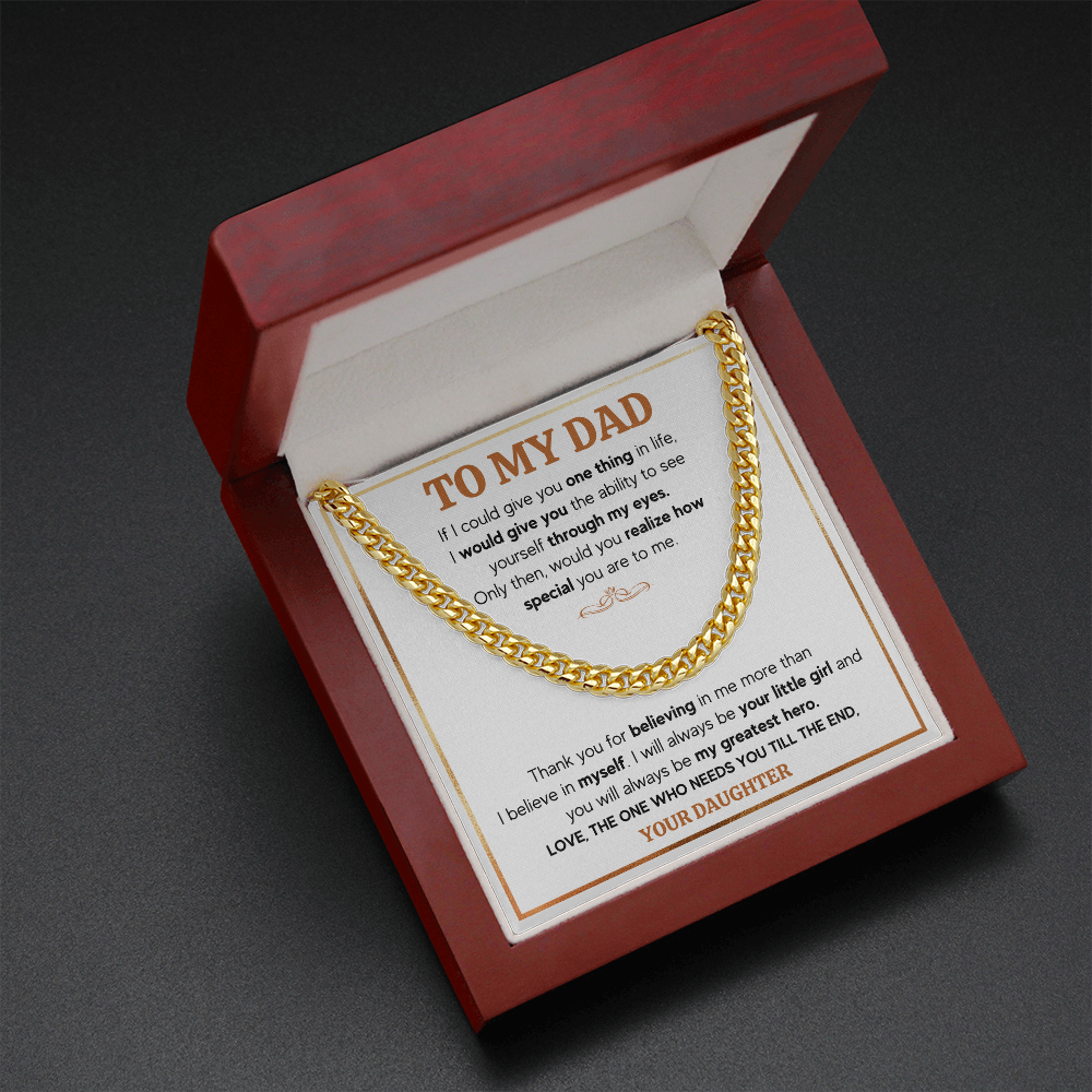 TO MY DAD TILL THE END CUBAN LINK CHAIN
