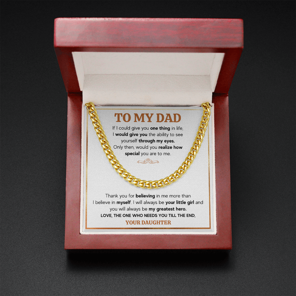 TO MY DAD TILL THE END CUBAN LINK CHAIN