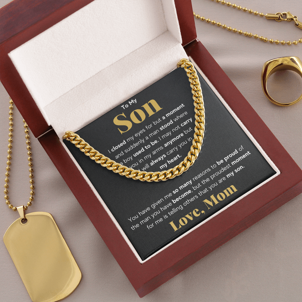 TO MY SON REASONS CUBAN LINK CHAIN